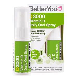 BetterYou D3000 비타민 D 구강 스프레이  페퍼민트 향 0.5 oz