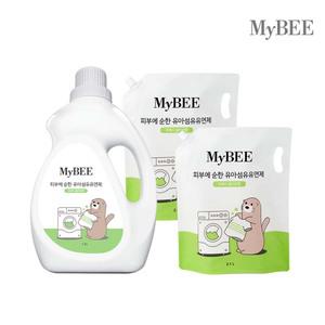 마이비 피부에순한 유연제 용기(1500ml)+유연제 리필(2100ml)x2팩