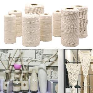 실 1mm/2mm 100m/롤 Macrame 코튼 코드 트위스트 로프 꼬기 문자열 DIY 공예 뜨개질 크리스마스 웨딩