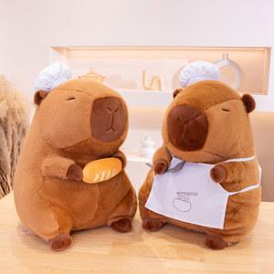 귀여운 Capibala 인형 물 돌고래 봉제 장난감 방 장식 생일 모자 소녀 크리스마스 선물 28 cm 35 50cm