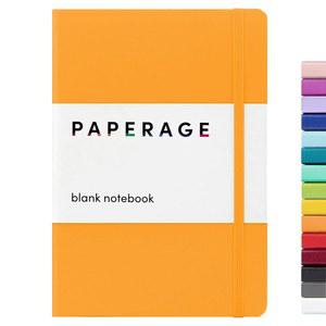 PAPERAGE 블랭크 저널 노트북, (마리골드), 160페이지, 중형 5.7인치 x 8인치 - 100 GSM 두꺼운 종이, 하드커버