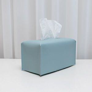 모던심플 가죽 티슈커버 직사각 벨크로형 블루