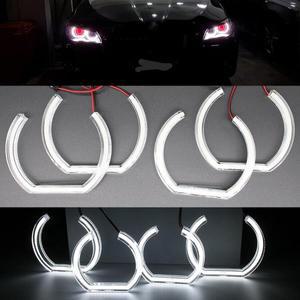화이트 크리스탈 DTM 스타일 LED 엔젤 아이 헤일로 링 DRL 키트, 06-11 BMW E90