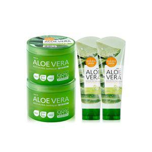 과일나라 알로에 대용량 수딩젤 500ml 2개+클렌징폼 150ml 2개