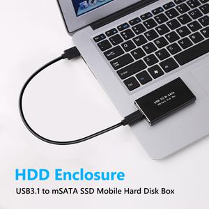 노트북용 모바일 하드디스크 박스 mSATA-C 타입 3.1 HD 외장 HDD 인클로저