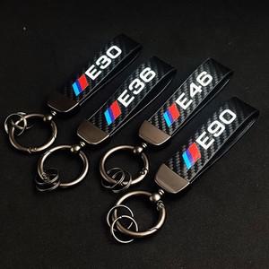 가죽 탄소 키 링  키 체인 BMW E49 E90 E91 E92 E39 E30 E36 E60 E61 E87 M 스포츠 키 체인 액세서리