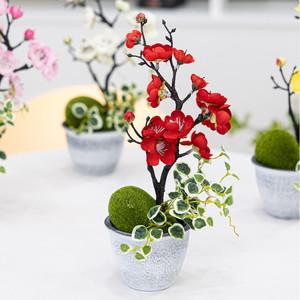 매화 조화 화분 장수 set 13x32cm 4컬러 인테리어 꽃 테이블 장식 소품 꾸미기