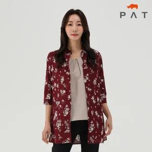 [PAT 여성] 면아사 플라워 프린트 롱 셔츠_1H42509