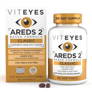 Viteyes AREDS 2 클래식 황반 건강 포뮬러 소프트젤, 시력 보호를 위한 눈 건강 비타민, 낮은 아연, 눈 비