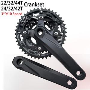 MTB 크랭크셋, 싱글, 트리플 스피드 체인링, 자전거 세트, 3*9, 10S, 27S, 30S 22, 32, 44T, 24, 64, 104BC