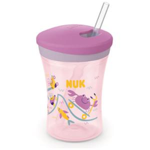 누크 유아 아기 어린이집 물컵 빨대컵 230ml 퍼플