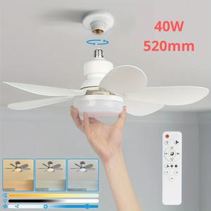 천장 선풍기 천정 저명 led 실링팬 리모컨 소켓 팬 조명 LED가 있는 205인치 소형 주방 침실 미니 방용 E26