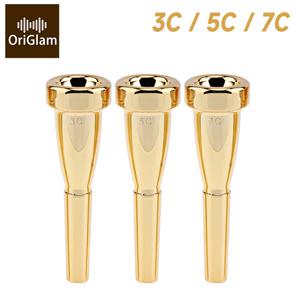 3C 5C 7C 골드 도금 금속 트럼펫 마우스피스 Yamaha Bach Conn 및 King Trumpet 용 전문 모양 입 조각