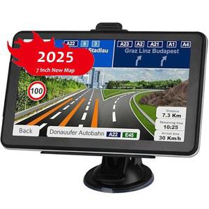 자동차용 롱루프 GPS 내비게이션, 최신 2025 지도 7인치 터치스크린 자동차 GPS, 음성 회전 방향 안내, 지원 속도 및 적색등 경고, 사전 설치된 북미 평생 무료 업데이트