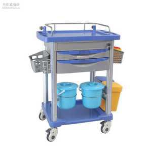 간호카트 간호사 투약카트 의료용 드레싱 이동식 웨건 75cm 카트 - 블루