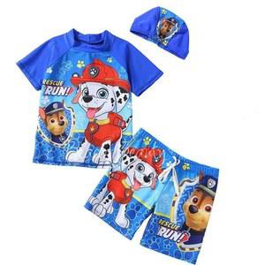 Paw Patrol 수영복 바지 모자 세트 수영 고글 여름 반바지 생일 소년 어린이 trunks 탑 선물