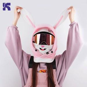 구마모토 토끼 스키 헬멧 후디 페이스 커버 캐릭터 귀요미 스노보드 장비 풀오버 후드 여자