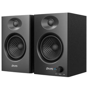 음악 및 게임용 OHAYO 60W 컴퓨터 스피커, 액티브 블루투스 5.3, 데스크톱 PC 또는 노트북용 스테레오 2.0 3.5mm Aux RCA 입력, USB 전원, 1쌍, 블랙