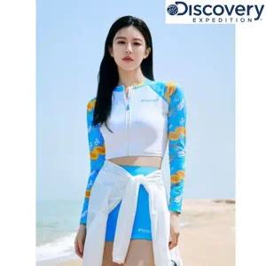 [디스커버리](본점)프레시벤트 여성 핫썸머 풀집업 크롭 래쉬가드(DWSW92043)