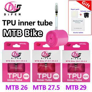 Difen TPU MTB 자전거 내부 튜브 카메라 29 26 27.5 29x1.95 2.0 2.1 2.2 2.3 2.4 6인치 산악 타이어 pneu