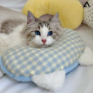 강아지 배게 고양이 잠자리 쿠션 귀여운 벨벳 반려견 목베개