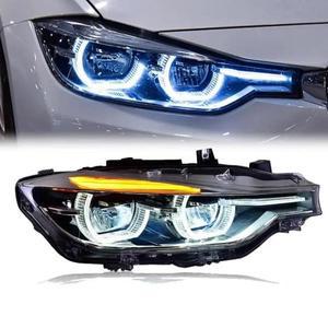 BMW 3 시리즈 2013-2019 F30 F35 F80 LED 다이나믹 헤드 라이트 DRL Halo Angel Eyes 프로젝터 렌즈 액세서