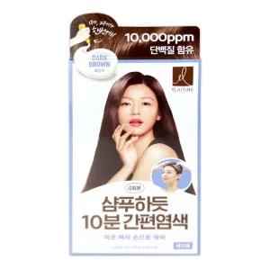 엘라스틴 10분 간편염색약 새치용 흑갈색 4회분 역 샴푸하듯 밤색 야 셀프 헤어 멋내기