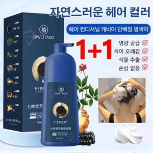 골드 캐비어 단백질 염색약 흰머리 손상 없음 자극