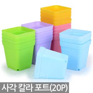 세인화분 칼라 미니사각 포트 화분 20P