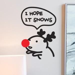 코이핀즈 루돌프의 소원 i hope it snows 겨울 장식 스티커 large