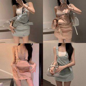 [기타]에퀴르 여성 여름 데님 멜빵 데일리 귀여운 미니 원피스