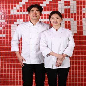제과제빵 조리복세트 상의+앞치마+모자 세트 조리사시험복