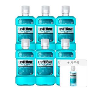 리스테린 쿨민트, 250ml, 6개 + 증정(쿨민트 마일드, 100ml, 1개)