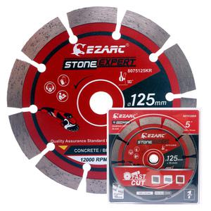 EZARC 다이아몬드 마른날 5인치 1.6T 석재용 콘크리트 대리석 화강석 세멘 돌 벽돌 블럭 이작툴스 절단석 그라인더날