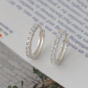 [메리그린]925 SILVER 실버 샤이닝 링 귀걸이