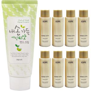 과일나라 내손가득 여린씨앗 핸드크림100g 구매시 아이오페 슈퍼바이탈 에멀전18ml x8개 증 정