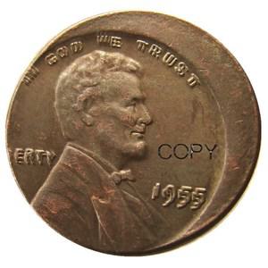 US 원 센트 1955 이중 오류 오프 센터 희귀 복사 동전