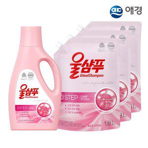 [애경]울샴푸 중성세제 오리지널 용기 1L 1개+리필 1.8L 3개