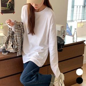 여성 스타일 라운드넥 긴팔 티숙 URK201 여성 XL 무지
