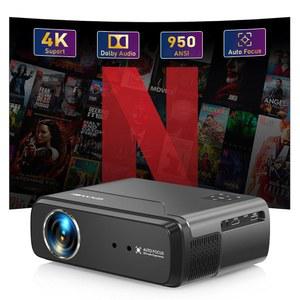 스트리밍 앱이 포함된 4K 프로젝터, 안드로이드 11, 돌비 오디오, 출연진 및 원격용 NFC, 홈 시어터용 블루투스 WiFi6 자동 초점 음성 어시스턴트가 넷플릭스 라이선스 950 ANSI 휴대용 스마트 프로젝터