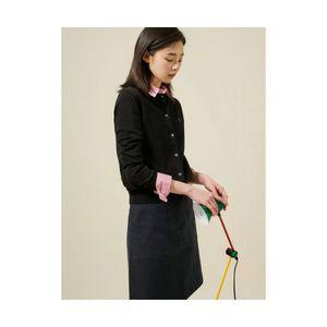 빈폴 BEANPOLE LADIES Essential 코튼 라운드넥 가디건 블랙 BF515AE035 285059