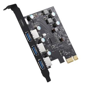 YM-PCI-E To USB3.0Type C Expansion Card Pcie Card3 Ports With Superspeed USB 3.0 PCI For Windows MAC