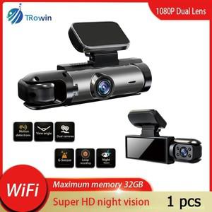 차량용 대시 캠 Dvr WIFI 1080P 듀얼 렌즈 광각 전면 내부 카메라, IR 야간 투시경 주차 모니터 비디오 녹