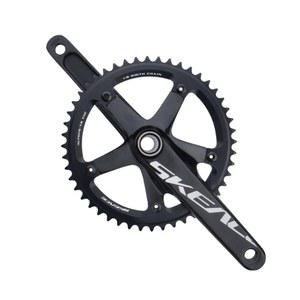 SKEACE Alumnium 합금 크랭크 셋 고정 기어 자전거 크랭크 165mm 144BCD 49T Hollowtech 단일 속도 부품 BB 자전거 체인