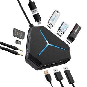 DAAKRO 10포트 USB 허브 3.0 /2.0 3.2FT /1M 길이 코드 포함 C SD /TF 카드 리더 노트북 키보드 마우스 맥 PC 아이패드 프로 서피스 및 장치용 스플리터