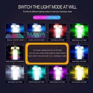 자동차 조명용품  USB RGB LED 분위기 조명 자동차 인테리어 장식 앰비언트 전구 음악 사운드 컨트롤 터치