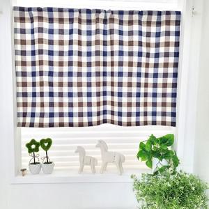 빅체크브라운 주방 바란스커튼 주문제작상품