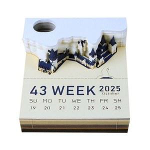 2025 달력 3D 용지 선물 찢은 메모 조각 영어 사무용품