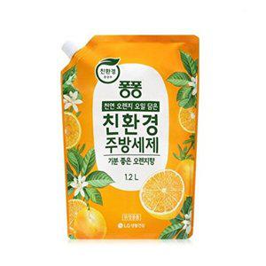 천연 주방세제 오렌지향 리필 1.2L 4개-WFH154C