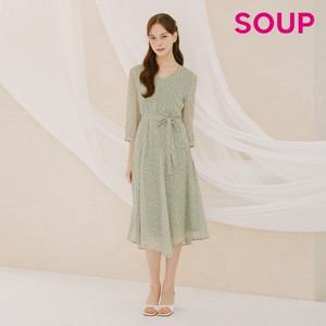 [SOUP] 플라워 브이넥 언발란스 원피스(OY4OPCN)